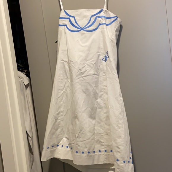 NWT Lilly Pulitzer Bowen Dress White and Blue - Picture 2 of 3